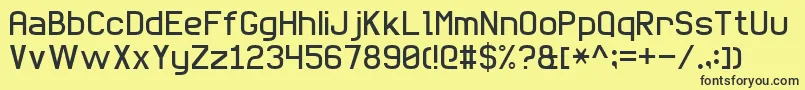 Шрифт BasicSansSerif7 – чёрные шрифты на жёлтом фоне