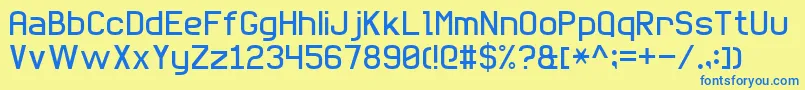 Шрифт BasicSansSerif7 – синие шрифты на жёлтом фоне