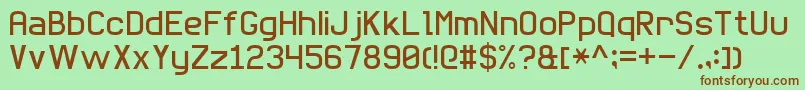 Шрифт BasicSansSerif7 – коричневые шрифты на зелёном фоне