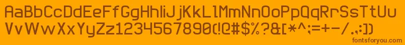 フォントBasicSansSerif7 – オレンジの背景に茶色のフォント