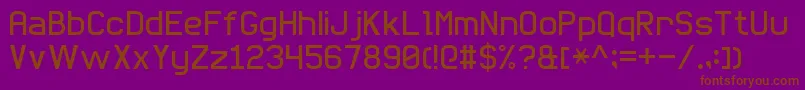 フォントBasicSansSerif7 – 紫色の背景に茶色のフォント