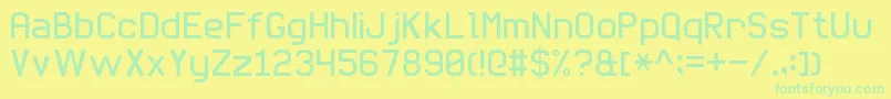 BasicSansSerif7 Font – Green Fonts on Yellow Background
