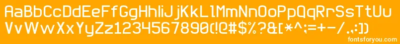 BasicSansSerif7 Font – White Fonts on Orange Background