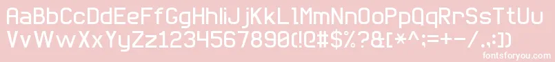 BasicSansSerif7-Schriftart – Weiße Schriften auf rosa Hintergrund