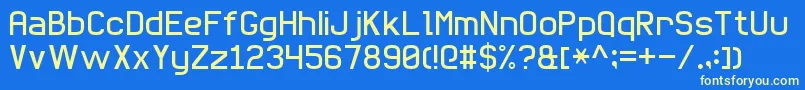 フォントBasicSansSerif7 – 黄色の文字、青い背景