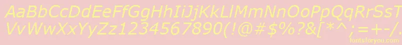 MsReferenceSansSerifРљСѓСЂСЃРёРІ Font – Yellow Fonts on Pink Background