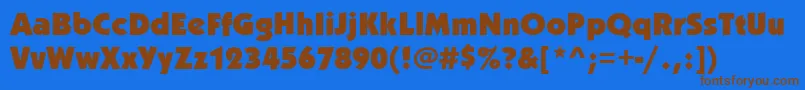 Kabelitcteeult Font – Brown Fonts on Blue Background