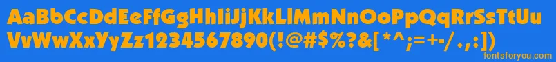 Kabelitcteeult Font – Orange Fonts on Blue Background
