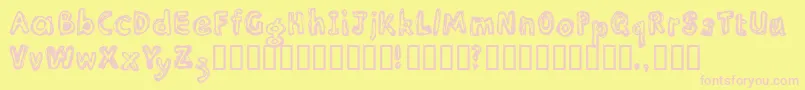 Fonte Inlir – fontes rosa em um fundo amarelo