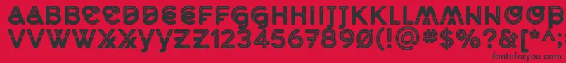 MidcaseBlackline Font – Black Fonts on Red Background