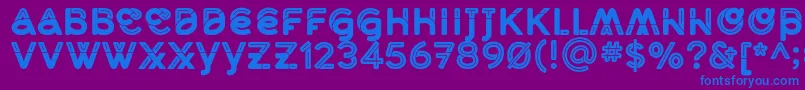 MidcaseBlackline Font – Blue Fonts on Purple Background