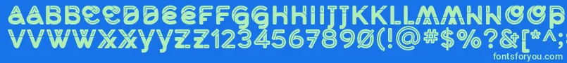 MidcaseBlackline-Schriftart – Grüne Schriften auf blauem Hintergrund