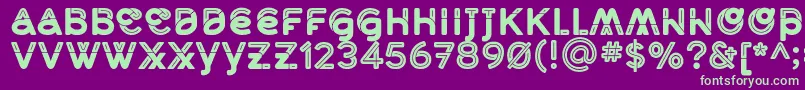 MidcaseBlackline Font – Green Fonts on Purple Background