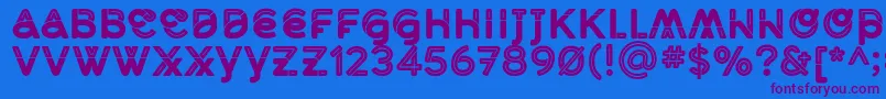 MidcaseBlackline Font – Purple Fonts on Blue Background