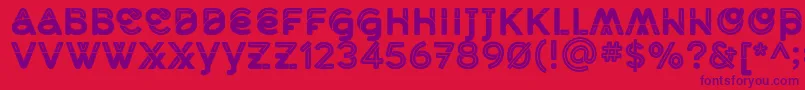 MidcaseBlackline Font – Purple Fonts on Red Background