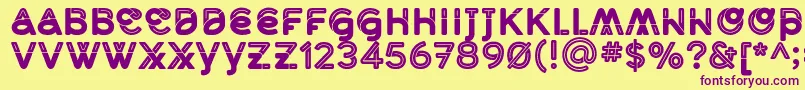 MidcaseBlackline Font – Purple Fonts on Yellow Background