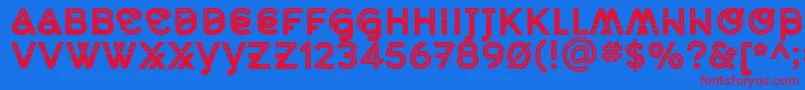 MidcaseBlackline Font – Red Fonts on Blue Background