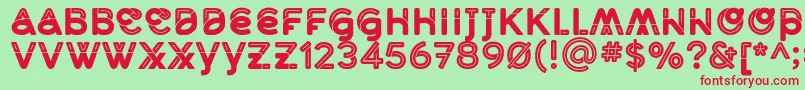 MidcaseBlackline Font – Red Fonts on Green Background