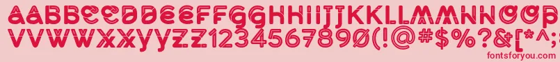 MidcaseBlackline-Schriftart – Rote Schriften auf rosa Hintergrund