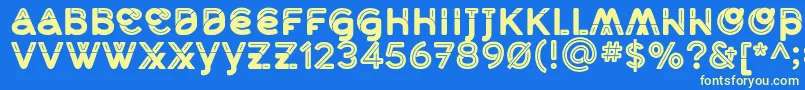 MidcaseBlackline Font – Yellow Fonts on Blue Background