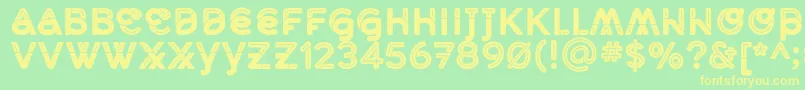 MidcaseBlackline Font – Yellow Fonts on Green Background