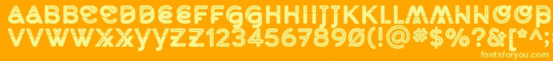 MidcaseBlackline Font – Yellow Fonts on Orange Background
