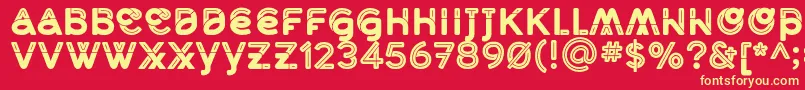 MidcaseBlackline Font – Yellow Fonts on Red Background
