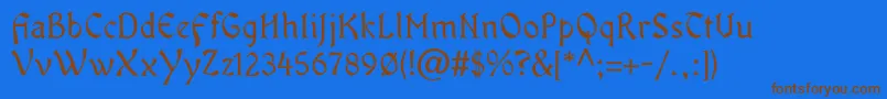 OldaniaadfstdRegular Font – Brown Fonts on Blue Background