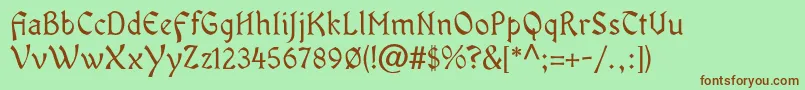 OldaniaadfstdRegular Font – Brown Fonts on Green Background