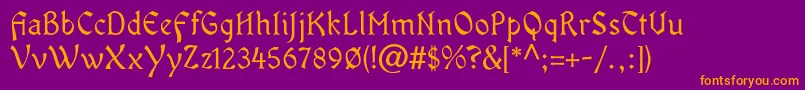 OldaniaadfstdRegular Font – Orange Fonts on Purple Background