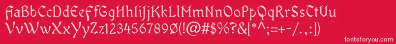 OldaniaadfstdRegular Font – Pink Fonts on Red Background