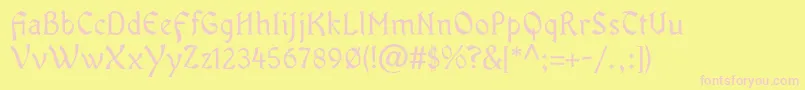 OldaniaadfstdRegular Font – Pink Fonts on Yellow Background