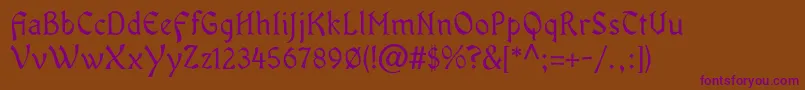 OldaniaadfstdRegular Font – Purple Fonts on Brown Background