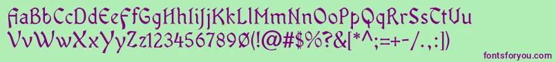 OldaniaadfstdRegular Font – Purple Fonts on Green Background