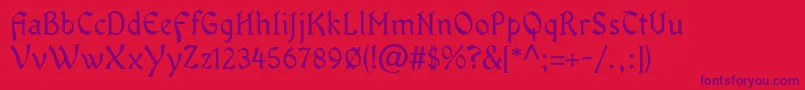 OldaniaadfstdRegular Font – Purple Fonts on Red Background