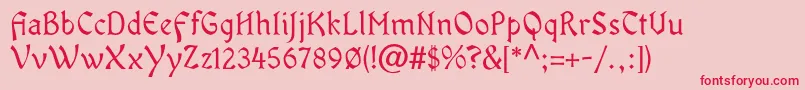 OldaniaadfstdRegular Font – Red Fonts on Pink Background
