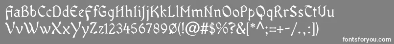 フォントOldaniaadfstdRegular – 灰色の背景に白い文字
