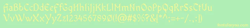 OldaniaadfstdRegular Font – Yellow Fonts on Green Background