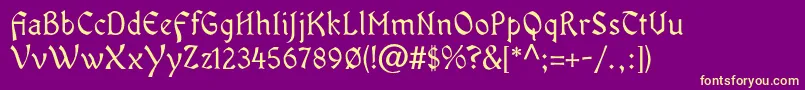 OldaniaadfstdRegular Font – Yellow Fonts on Purple Background