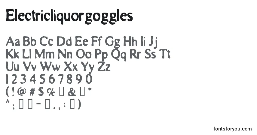 Czcionka Electricliquorgoggles – alfabet, cyfry, specjalne znaki