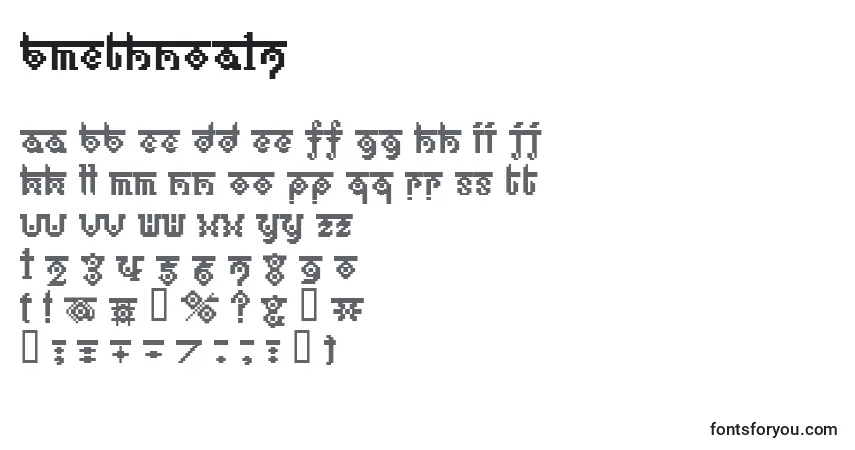Czcionka BmEthnoA17 – alfabet, cyfry, specjalne znaki