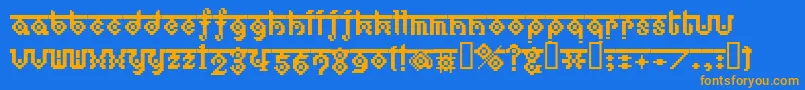 BmEthnoA17 Font – Orange Fonts on Blue Background