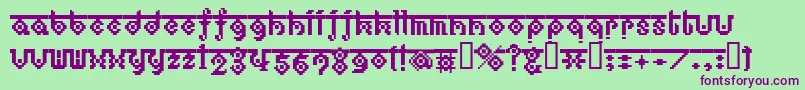 BmEthnoA17 Font – Purple Fonts on Green Background