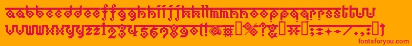 BmEthnoA17 Font – Red Fonts on Orange Background