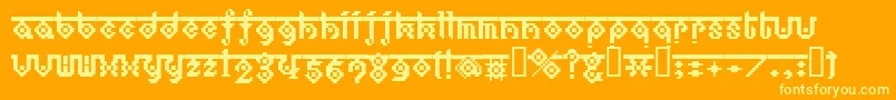 BmEthnoA17 Font – Yellow Fonts on Orange Background