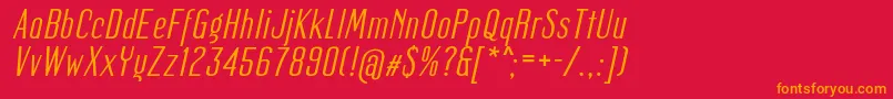 MagerItalic Font – Orange Fonts on Red Background