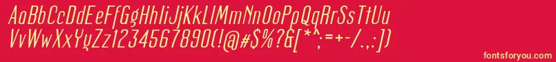 MagerItalic Font – Yellow Fonts on Red Background