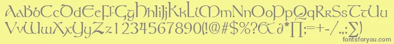 RosslaireDb Font – Gray Fonts on Yellow Background