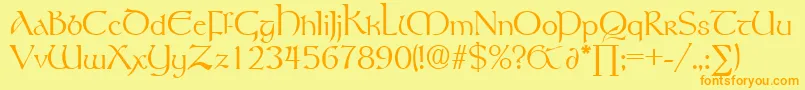 RosslaireDb Font – Orange Fonts on Yellow Background