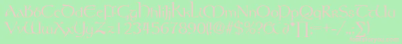 RosslaireDb Font – Pink Fonts on Green Background